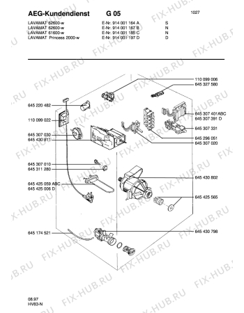 Взрыв-схема стиральной машины Aeg LAV62600-W N - Схема узла Electrical equipment